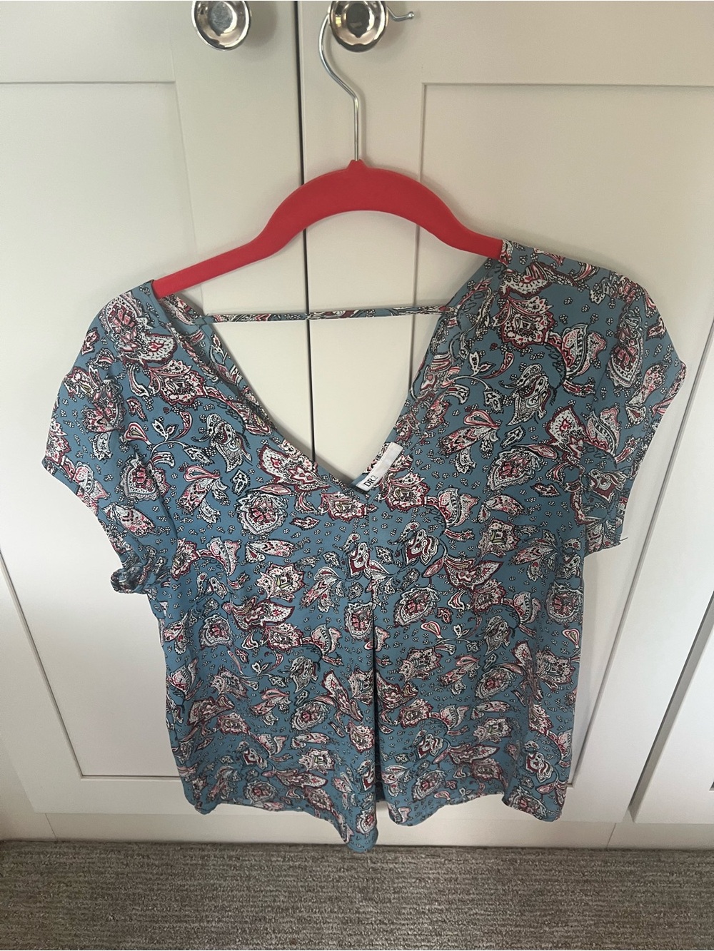 DR2 Teal Paisley V-Neck Blouse
